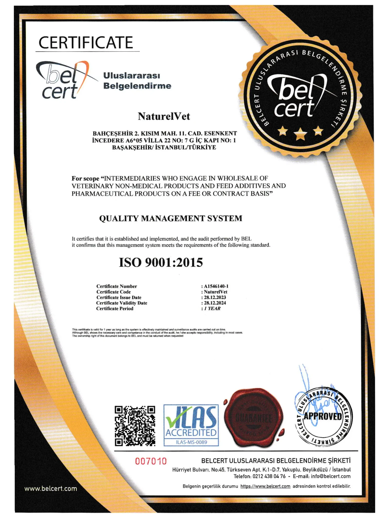 Certificate ISO9001:2015