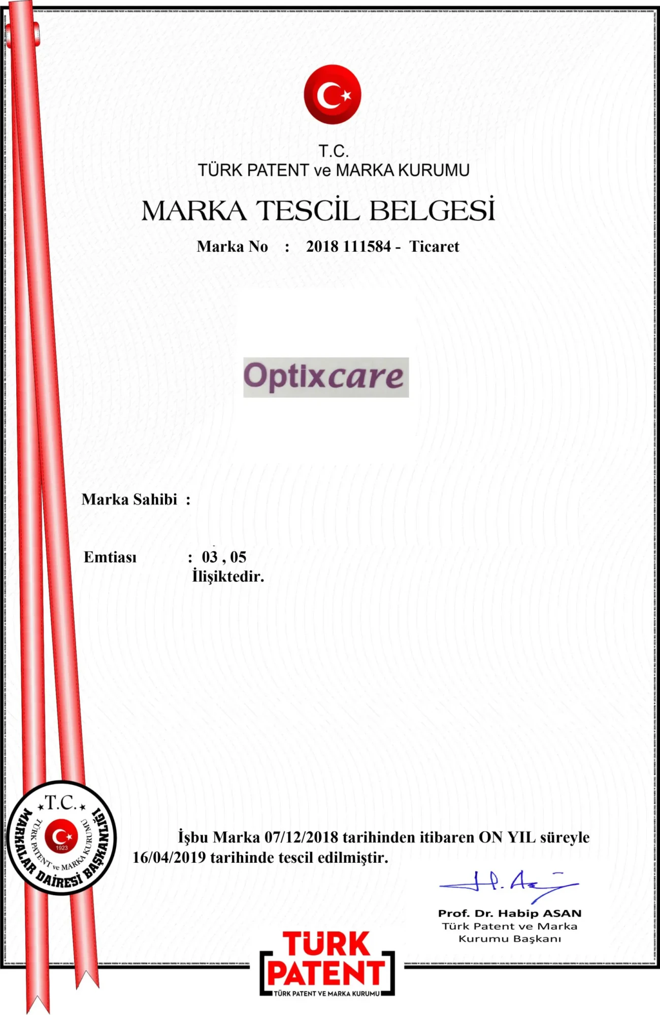 Marka Tescil Belgesi